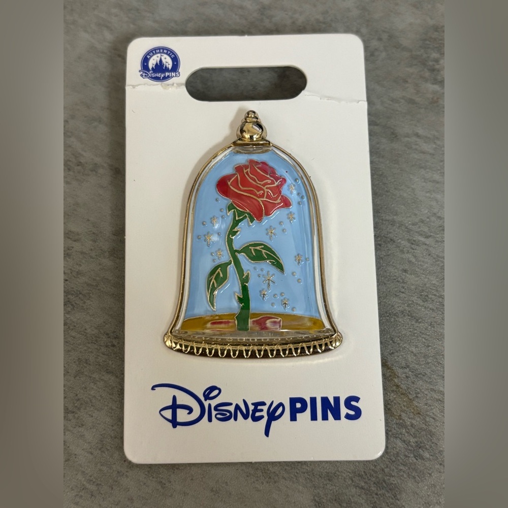 Disney Parks Beauty & Beast Enchanted Rose Under a Clear Glass Dome Pin
